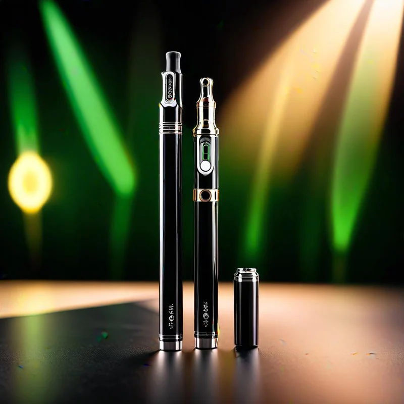 In a professional workspace, various custom vape pen prototypes are displayed alongside design materials, showcasing the innovative technology and quality of the products. The setup emphasizes the importance of high-quality vape pens and their potential for wholesale pricing, appealing to businesses in the vaping industry.