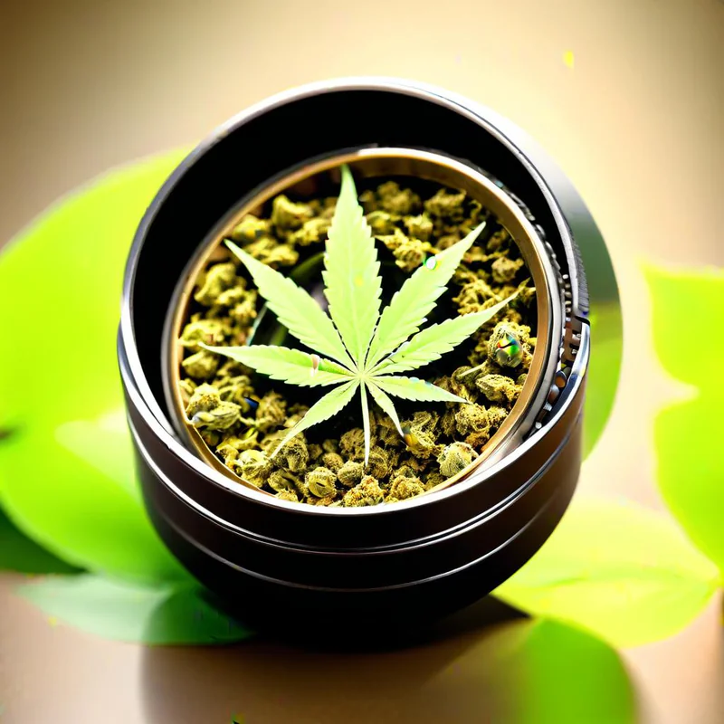 A close-up of a high-quality herb grinder with herbs inside.