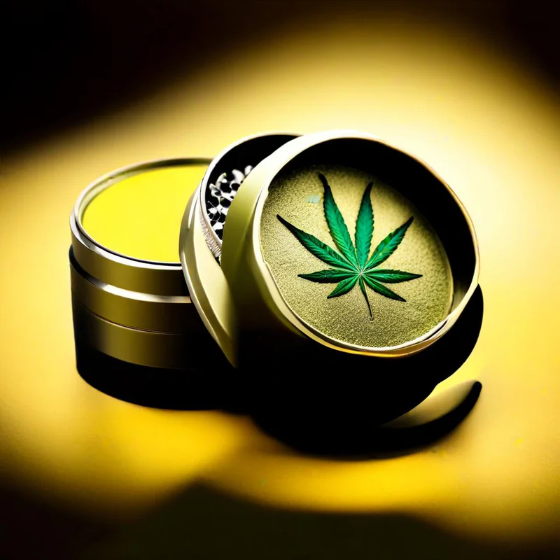 A person comparing different sizes of grinders on a table.