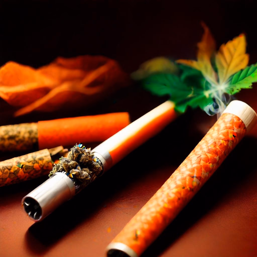 A stylish smoking setup with various smoking essentials for enhancing the smoking routine.