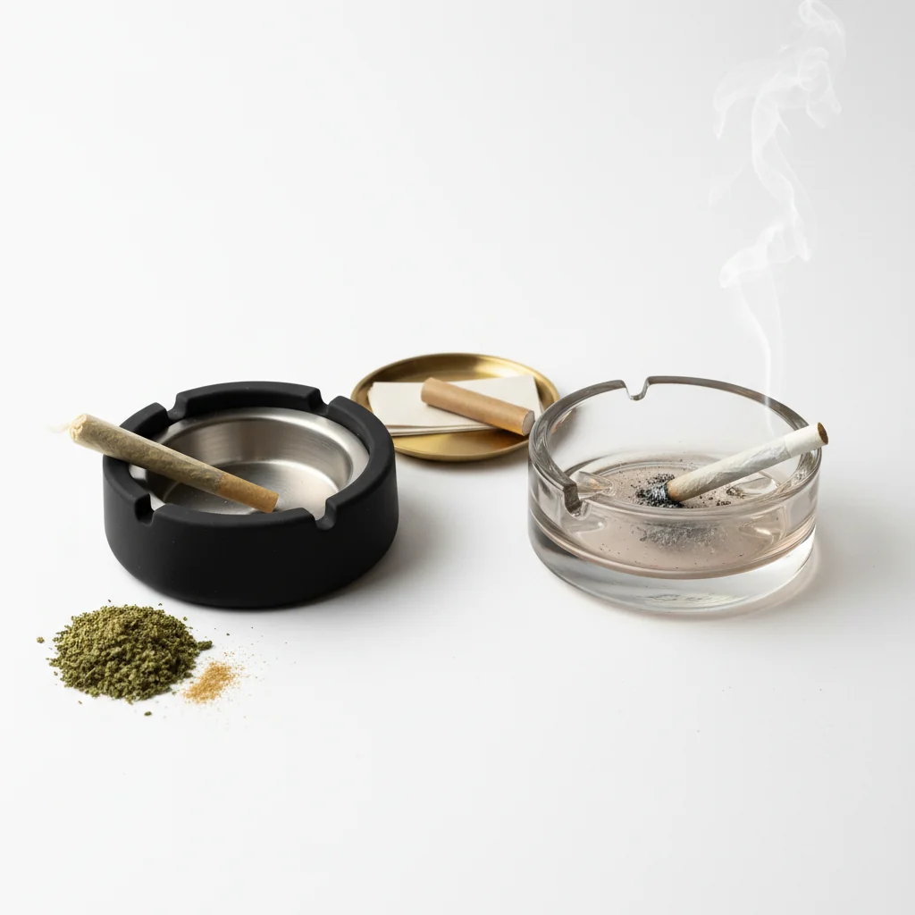 Hero image for Silicone vs Glass [Ashtrays](https://munchmakers.com/product-category/custom-ashtrays/): Which Material is Best?
