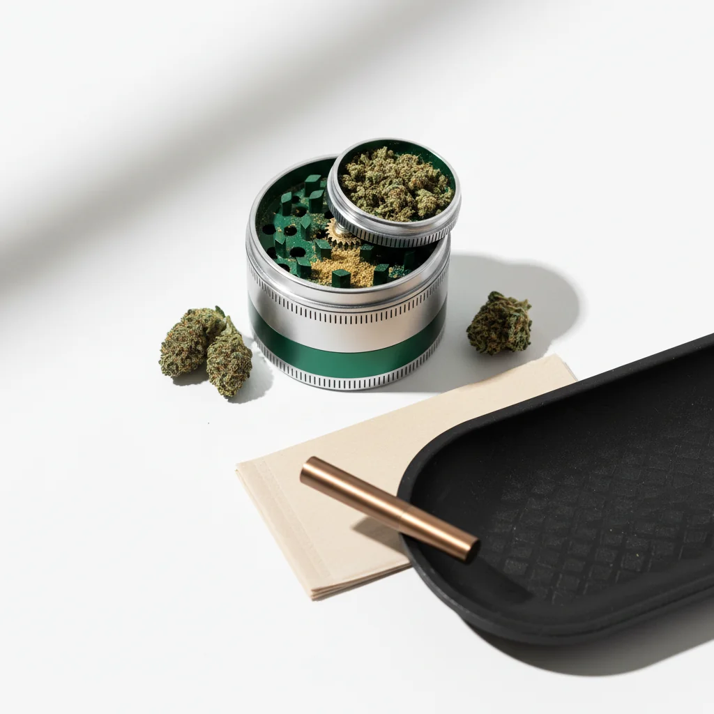 Calendar showing tolerance break timeline with cannabis elements