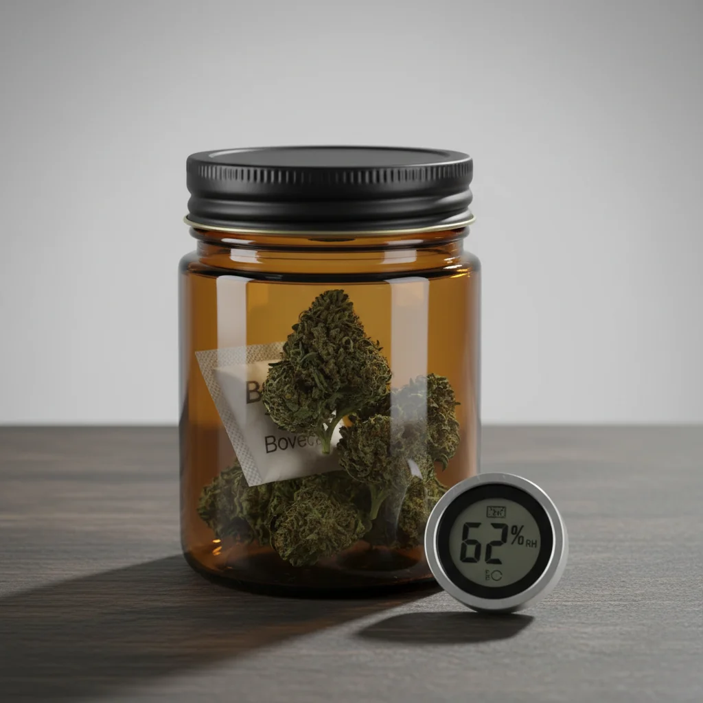 Cannabis storage jars showing fresh vs aged cannabis comparison