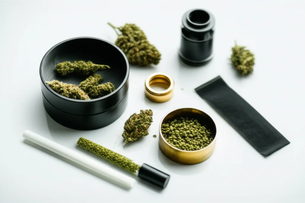 Educational demonstration of proper cannabis inhalation technique with glass pipe