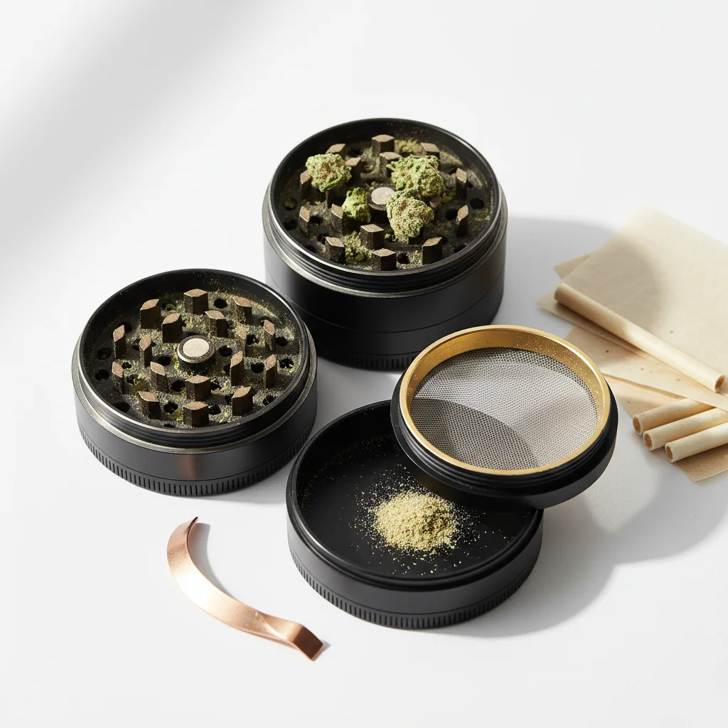 Hero image for [Grinder](https://munchmakers.com/product-category/custom-grinders/) Teeth Types Explained: Diamond, Shark, Pyramid & More