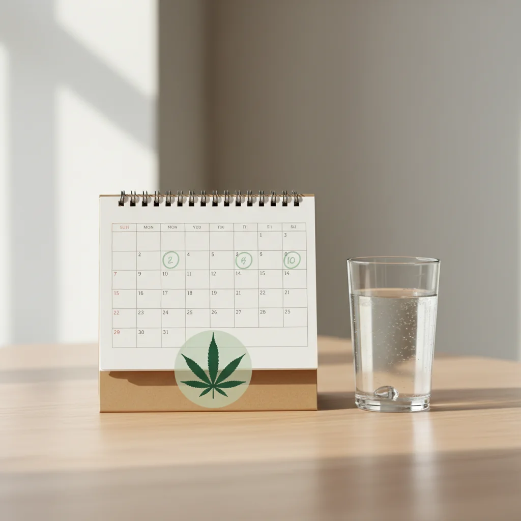 Visual guide showing timelines for how long cannabis THC metabolites remain detectable in urine, blood, saliva, and hair follicle tests after quitting weed