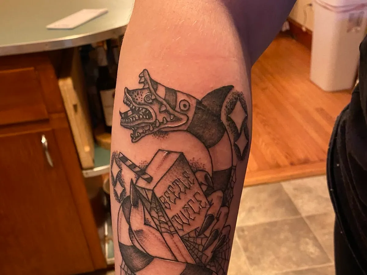 Pins and Roses Tattoo