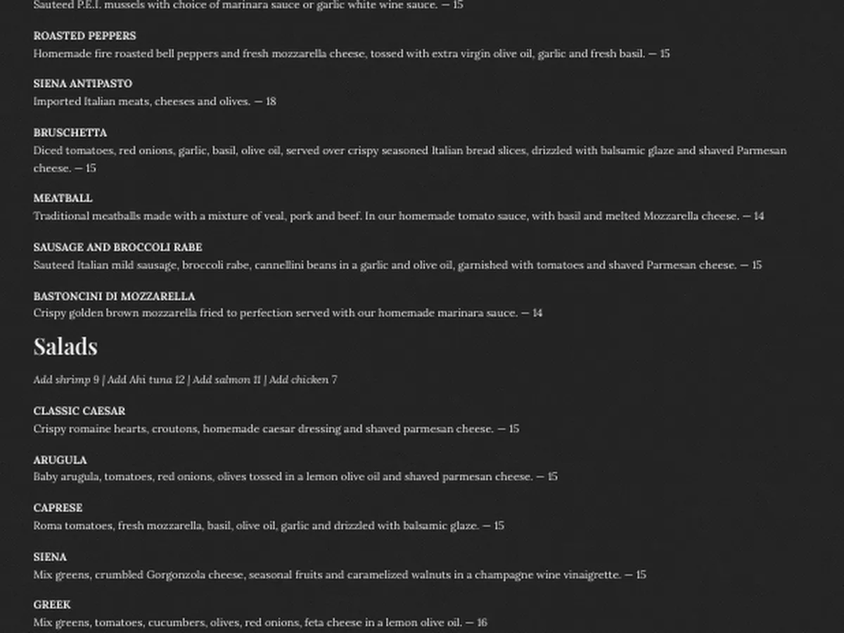 Siena Italian Creative Cuisine photo 2