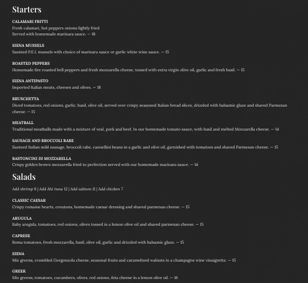 Siena Italian Creative Cuisine photo 5