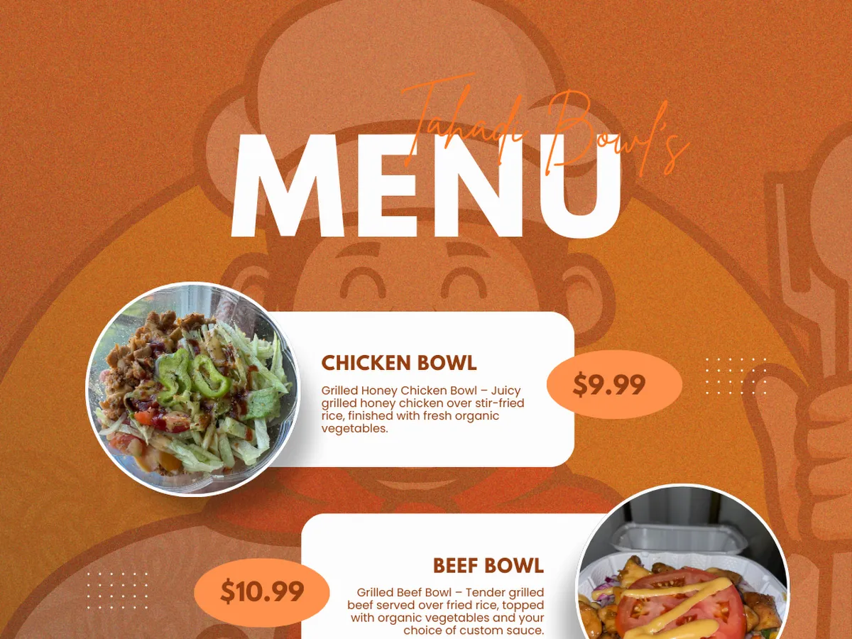 Tahadi Bowls Take Out! photo 2