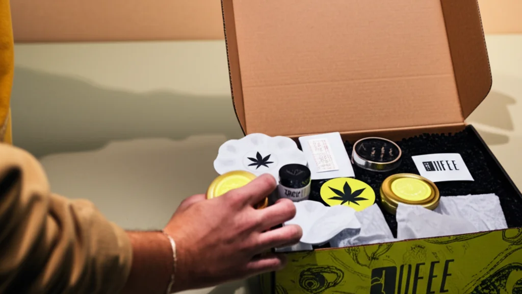 Premium cannabis delivery unboxing experience