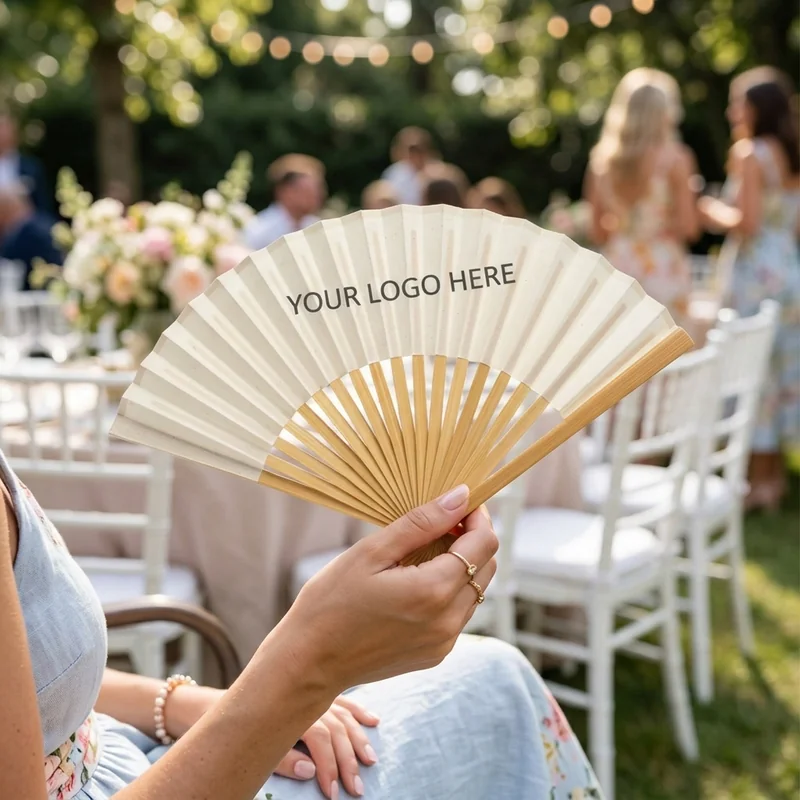 مروحة قابلة للطي من الخيزران view 3