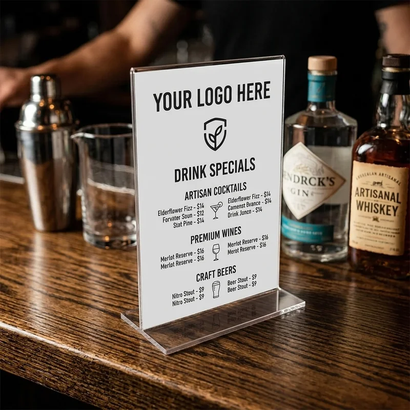 Menuholder Akryl Bordtelt view 3