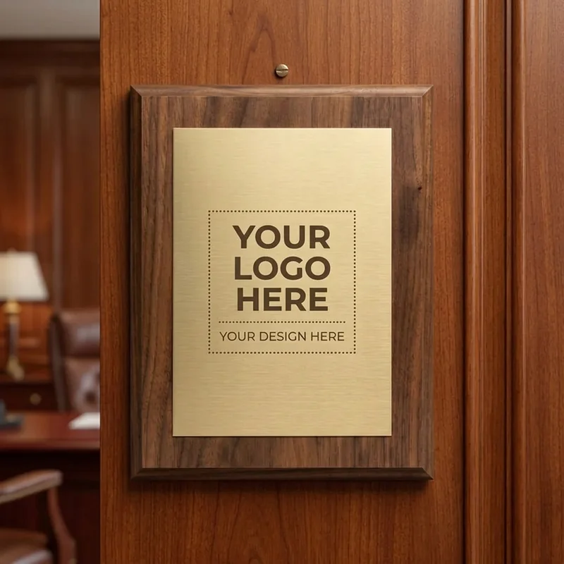 Placa de madera con placa view 3