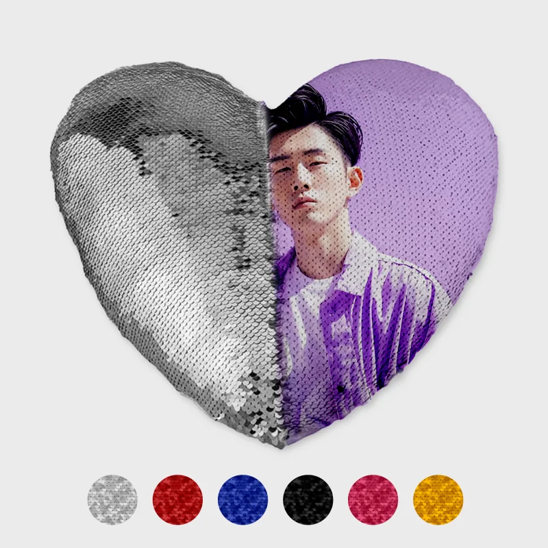 Heart Shaped Sequin Pillow
