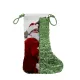 Vibrant Santa Claus Christmas stocking with glittering design and playful drawstrings for festive decor.