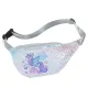 Colorful unicorn sequin fanny pack with adjustable strap for playful style and convenience.
