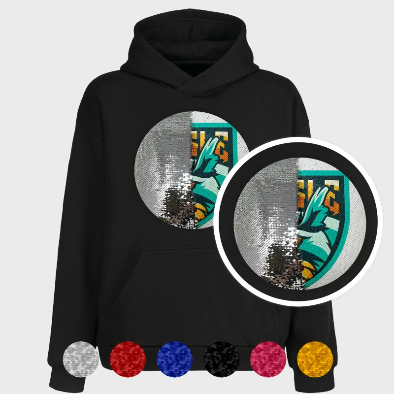 Sequin Hoodie for Adults - Single Sided Print