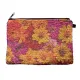 Vibrant floral sequin pouch, perfect for cosmetics and small accessories, showcases playful sunflower designs.