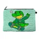 Cheerful alligator pouch with vibrant pastel colors, perfect for kids accessories and storage.