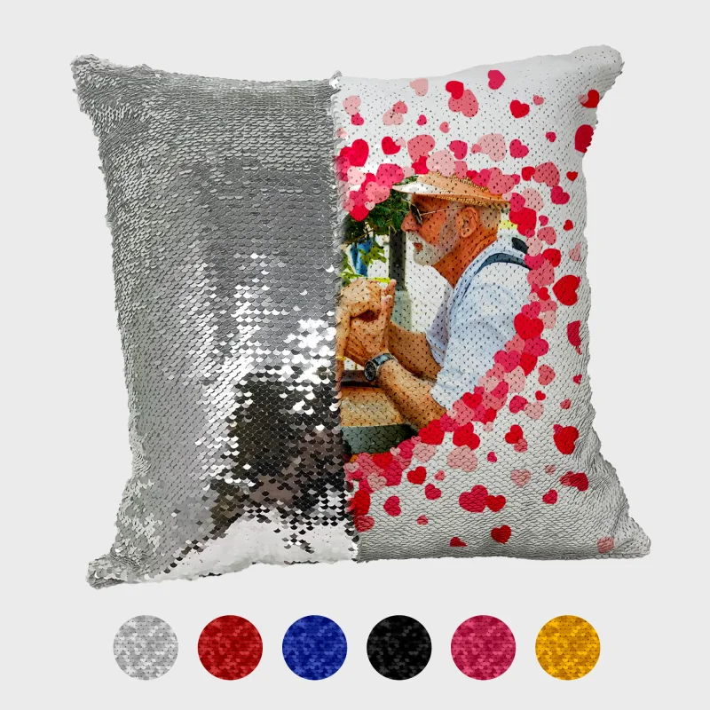 Love Frames Custom Sequin Pillow