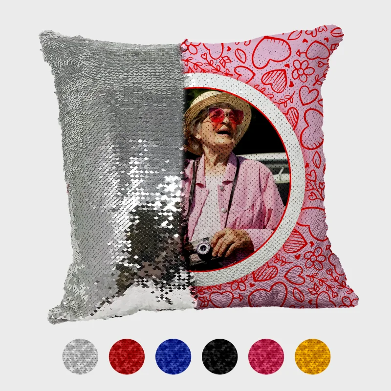 I Love You Custom Sequin Pillow