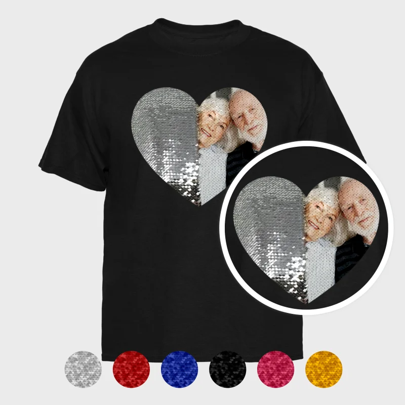 Paillettenshirt für Erwachsene - Love Frame