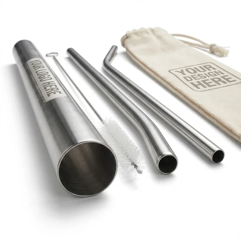 Ensemble de pailles en acier inoxydable view 2