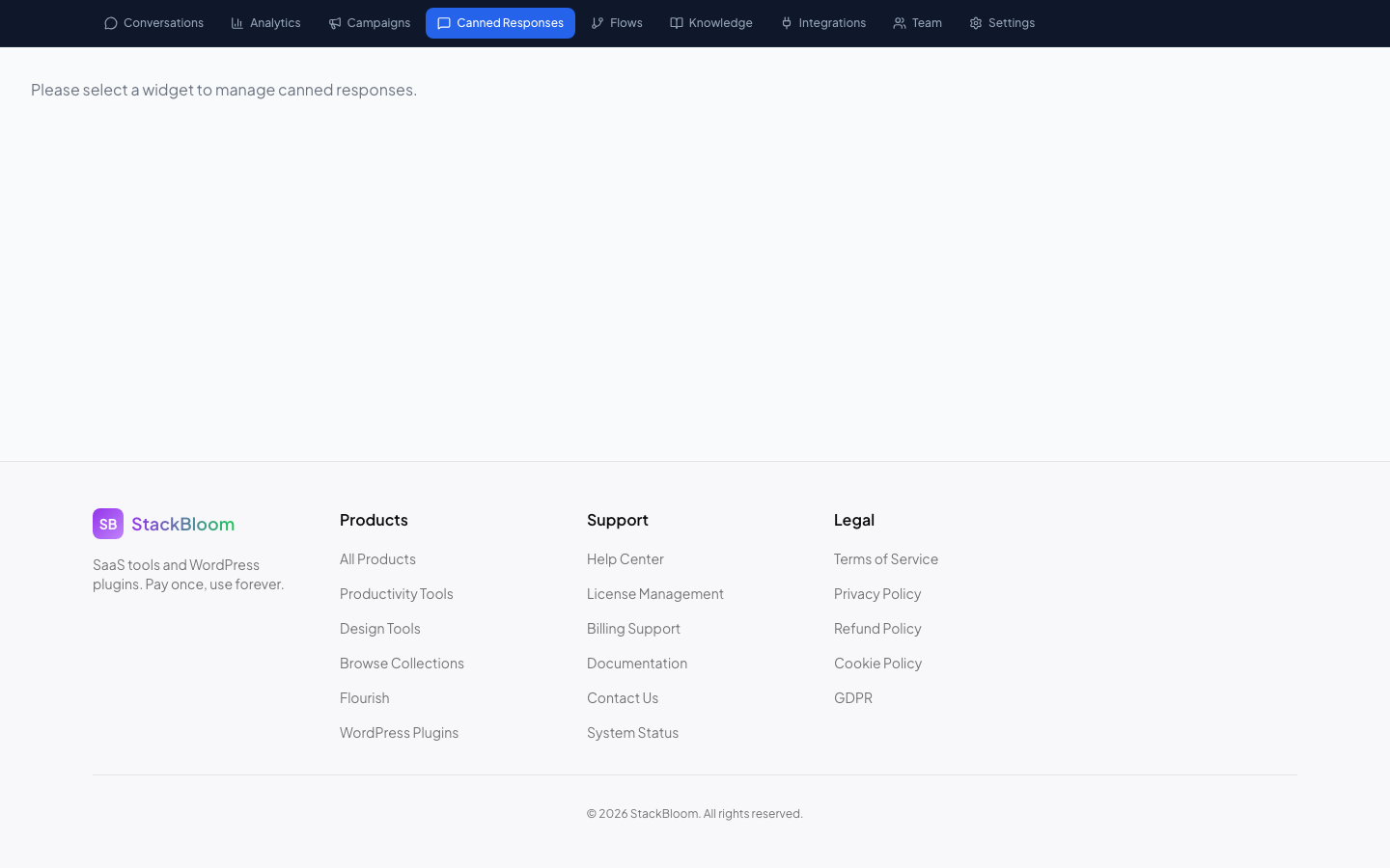 Canned responses management in the conversations view