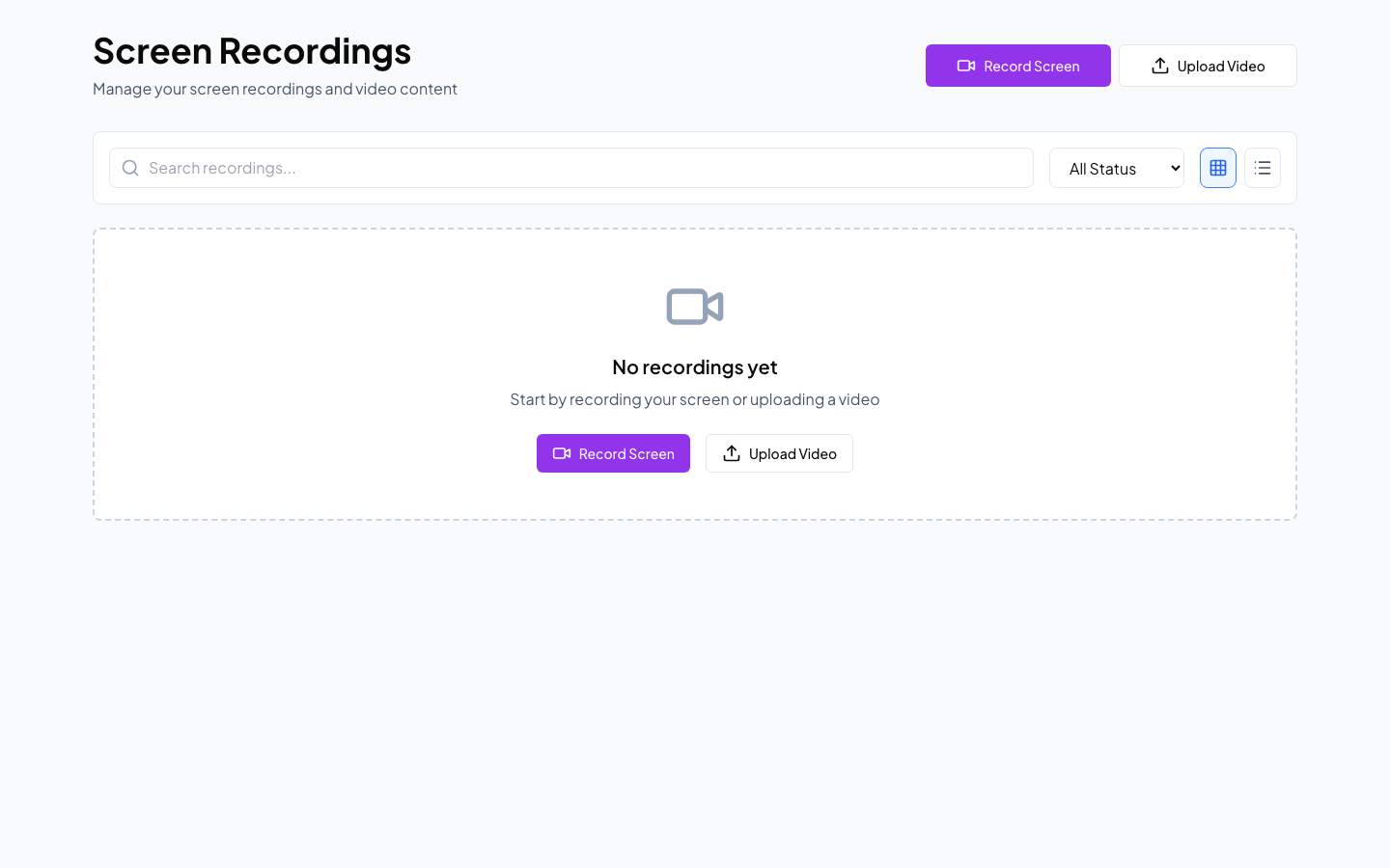 ScreenBloom dashboard with video library and analytics