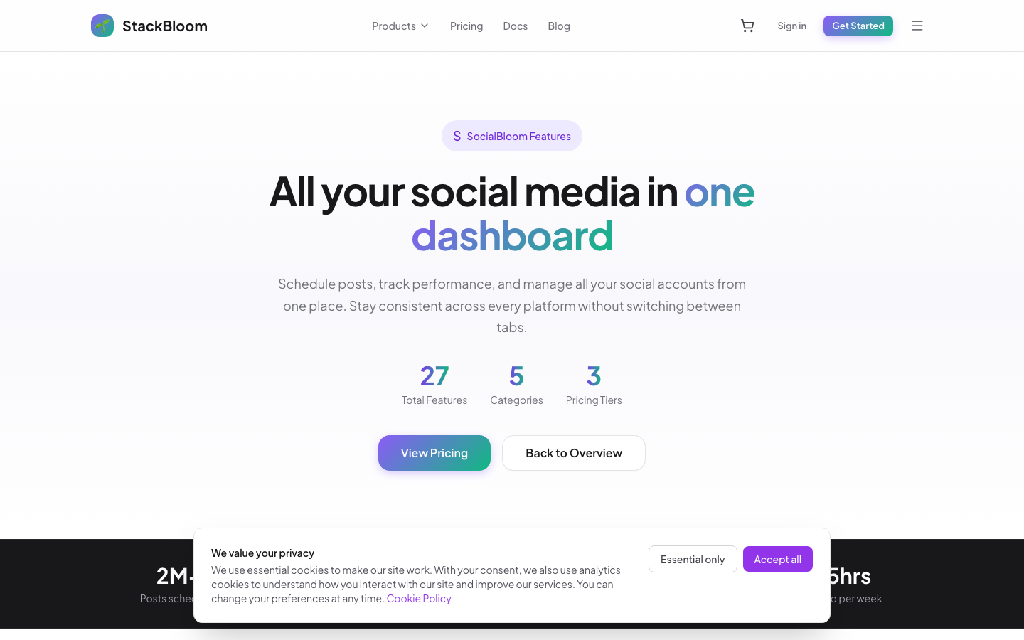 SocialBloom features overview