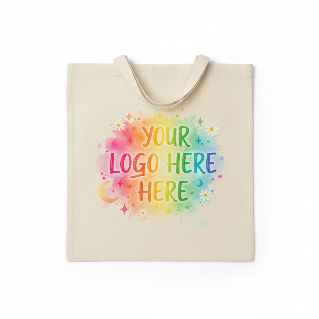 Cotton tote with full-color direct-to-garment print
